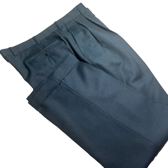 Zanella Neiman Marcus Gray-Blue Wool Dress Pants Slacks 38x30 Trousers Italy - Picture 1 of 7